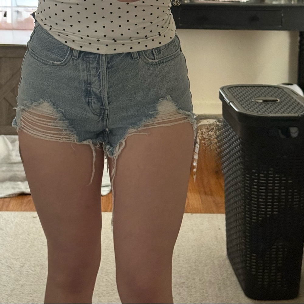 PacSun Distressed Blue Jean Shorts